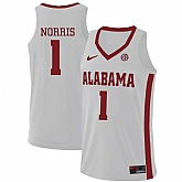 Alabama Crimson Tide #1 Riley Norris White College Basketball Jersey Dzhi,baseball caps,new era cap wholesale,wholesale hats